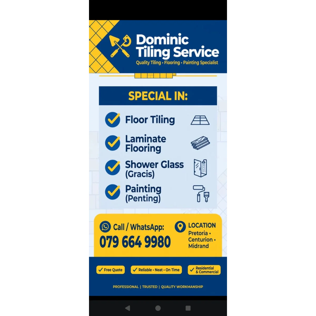 Tiling installation